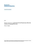 Mothers' experience of the parent-child relationship within the context of language brokering